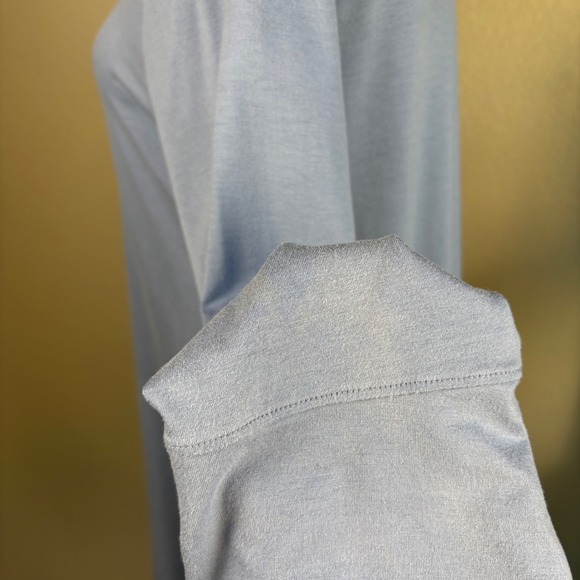 Eileen Fisher Tunic Top, Bell Sleeve, Boat Neck, Light Blue, Jersey Knit, Small - Picture 14 of 15